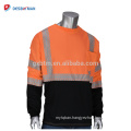 Durable Lightweight Breathable Hi Vis Viz Security T-shirt 100% Polyester Safety Work Clothing With Pocket And Reflective Strips